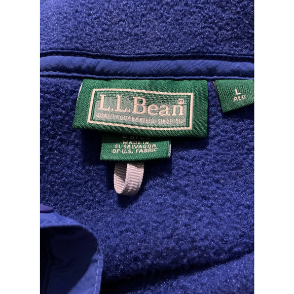 LL Bean blue fleece snap pullover polartec men’s small - Picture 5 of 6
